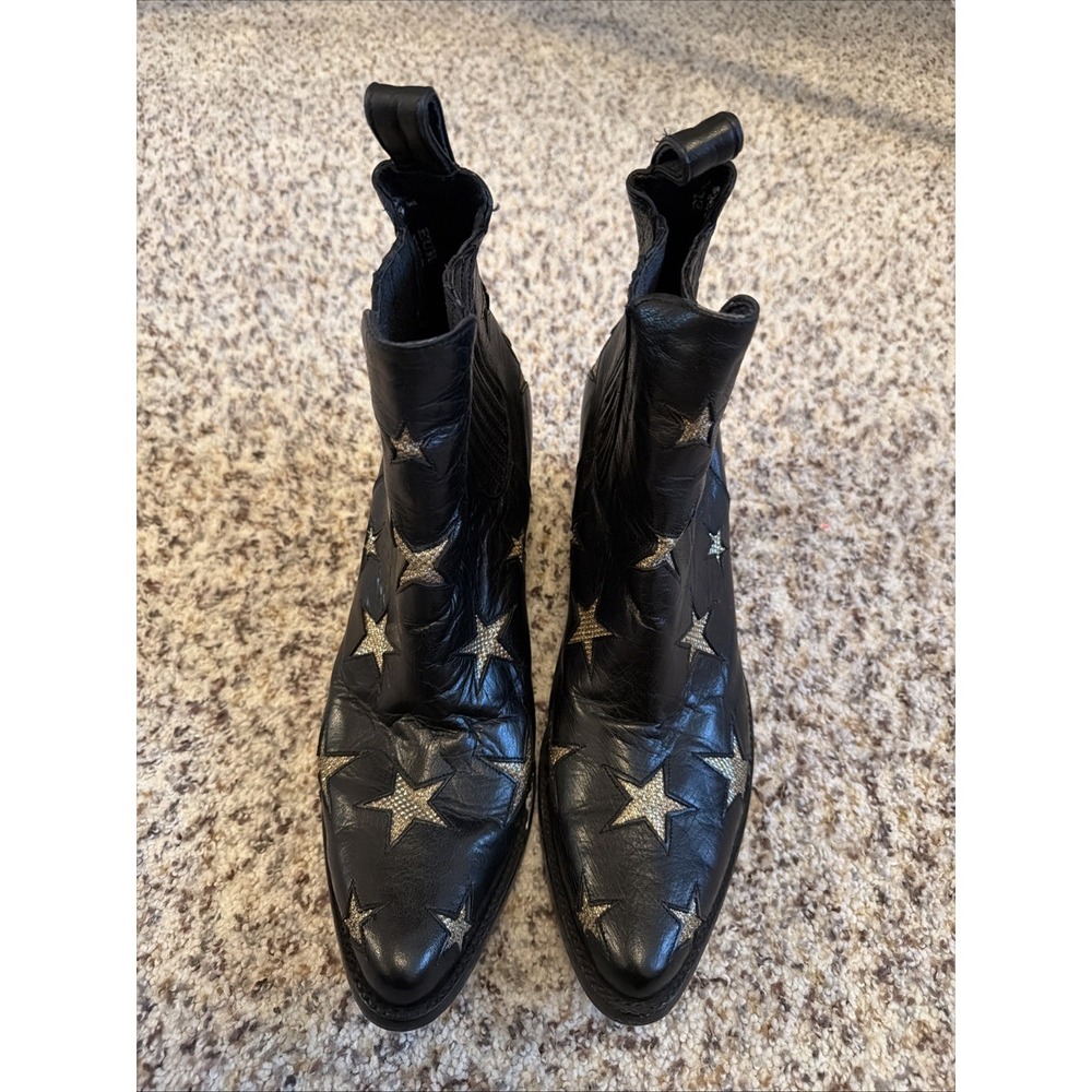 Old Gringo Mexicana Black Leather Boots Stars Size EU 41 US 10 3" Heel